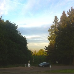 View from Council Crest toward Mt. Hood, which is visible