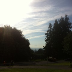 View from Council Crest toward Mt. Hood, which is visible