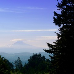 View from Council Crest toward Mt. Hood, which is visible
