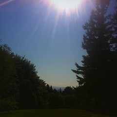 View from Council Crest toward Mt. Hood, which is visible