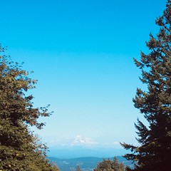 View from Council Crest toward Mt. Hood, which is visible