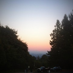 View from Council Crest toward Mt. Hood, which is visible