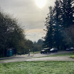 View from Council Crest toward Mt. Hood, which is visible