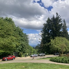 A beautiful late spring day, great day for a bike ride, cloudy, no mountain